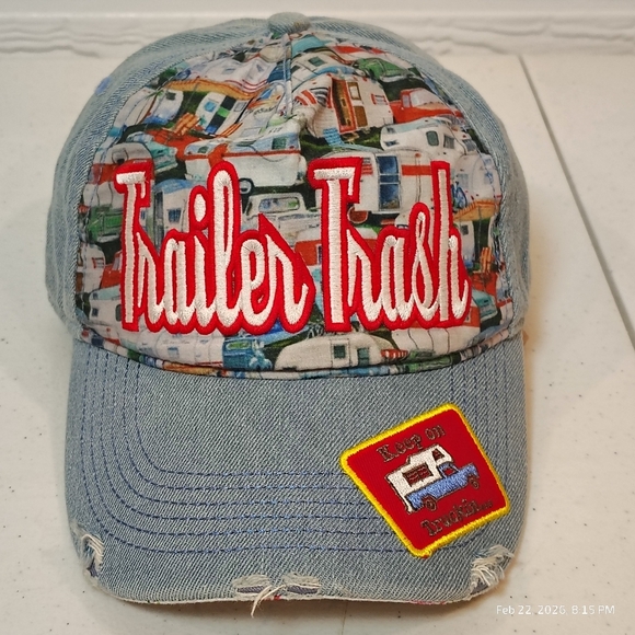 Gina Accessories - Hat “TRAILER TRASH" KEEP ON TRUCKING Comical Girl Trucker Adjustable Snapback